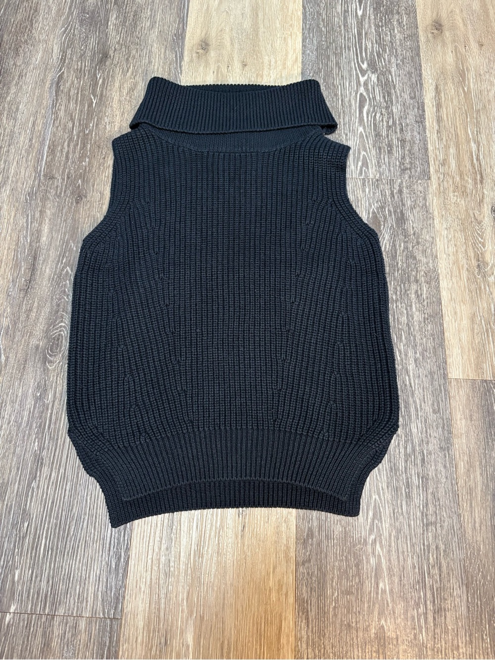 Workshop Republic Clothing Black Sleeveless Turtleneck Sweater Vest- Casual